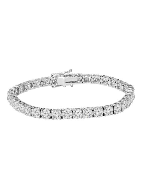 9 ct Round Lab Grown Diamond Tennis Bracelet 14K Gold 7"