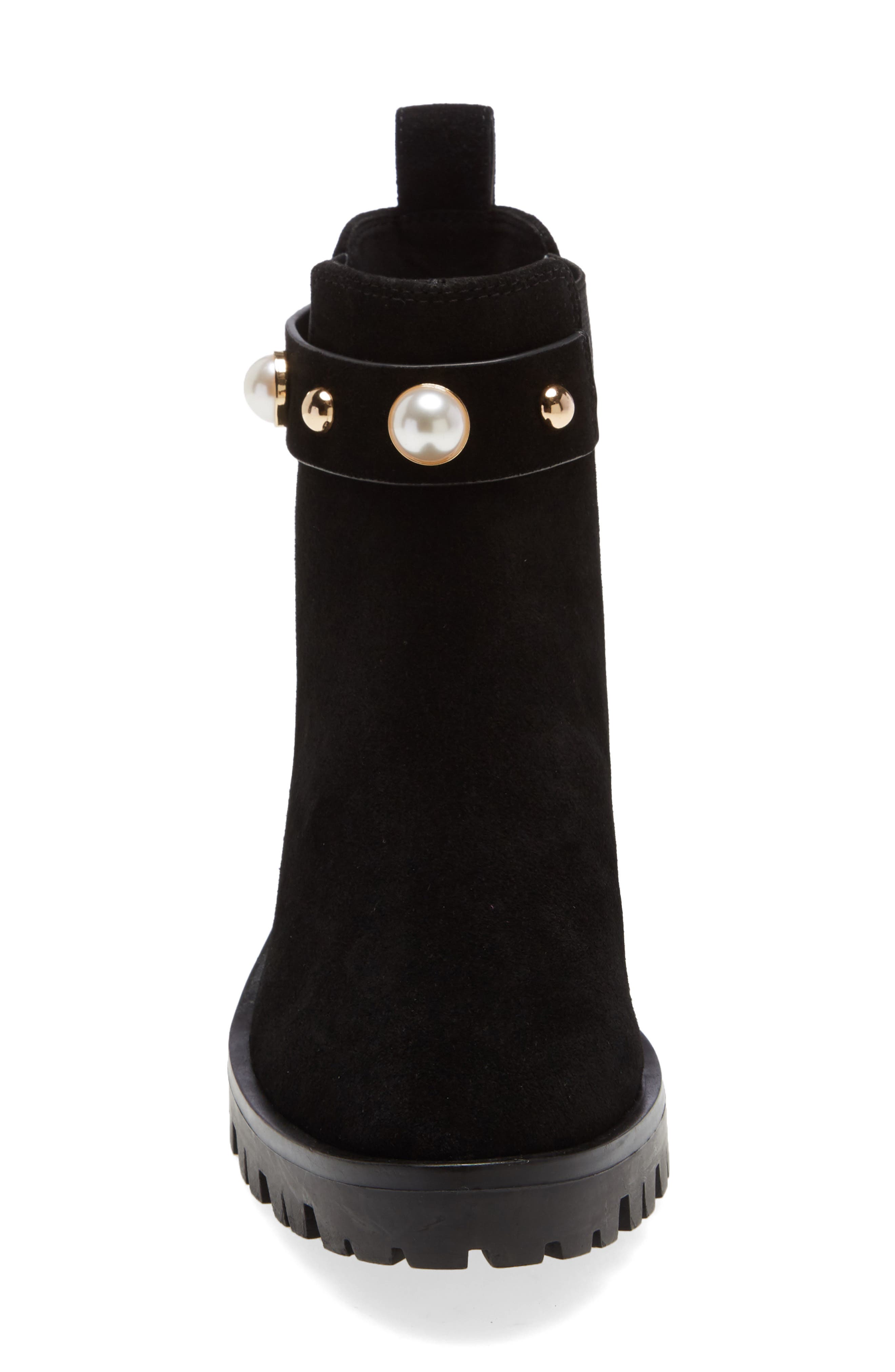 Pola Studded Chelsea Bootie, Alternate, color, BLACK SUEDE
