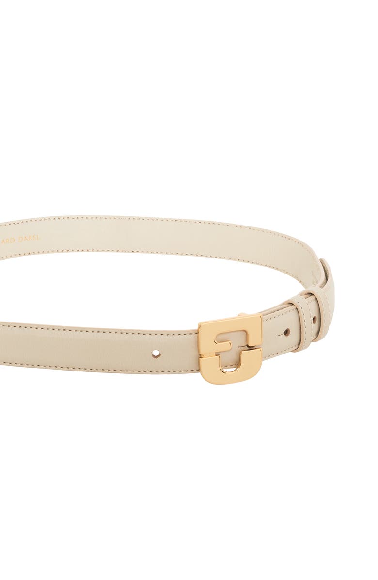 GERARD DAREL Le Lauren Slim Leather Belt, Alternate, color, Ecru