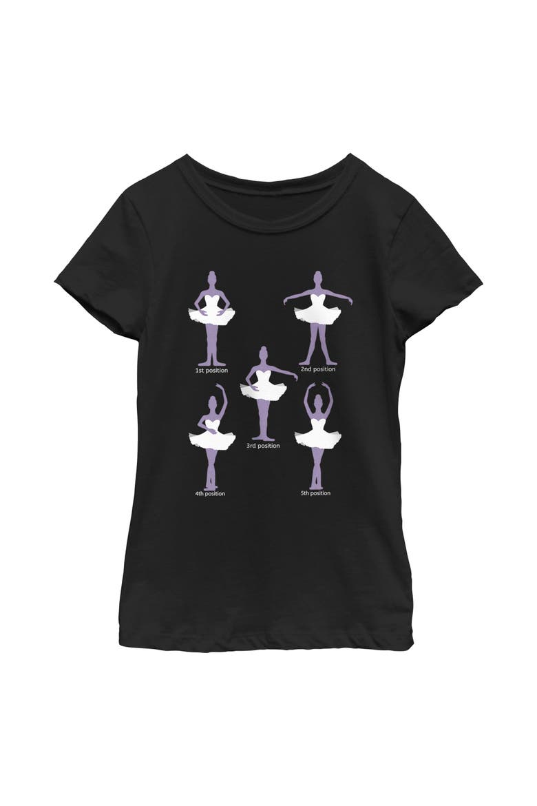 Girl's Lost Gods Ballet Positions  Graphic T-Shirt, Main, color, Black