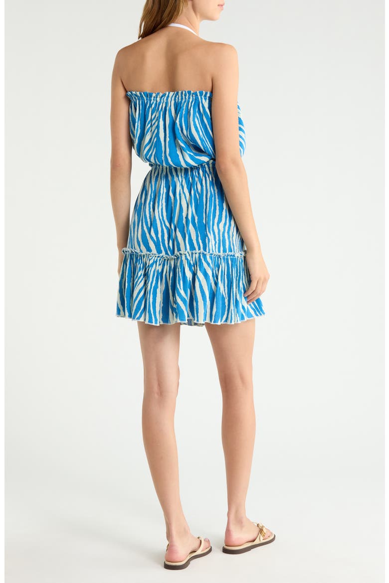 Strapless Cover-Up Mini Sundress, Alternate, color, BLUE ZEBRA