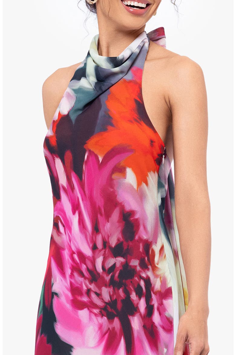 Floral Halter Gown, Alternate, color, FUCHSIA/ BLUSH