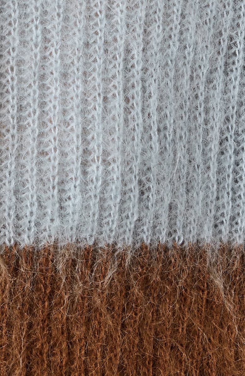 AllSaints Clem Polo Sweater, Alternate, color, Steel Blue/ Cognac