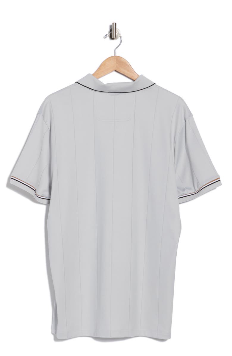 BOSS Palle Tipped Johnny Collar Knit Polo, Alternate, color, Light/ Pastel Grey