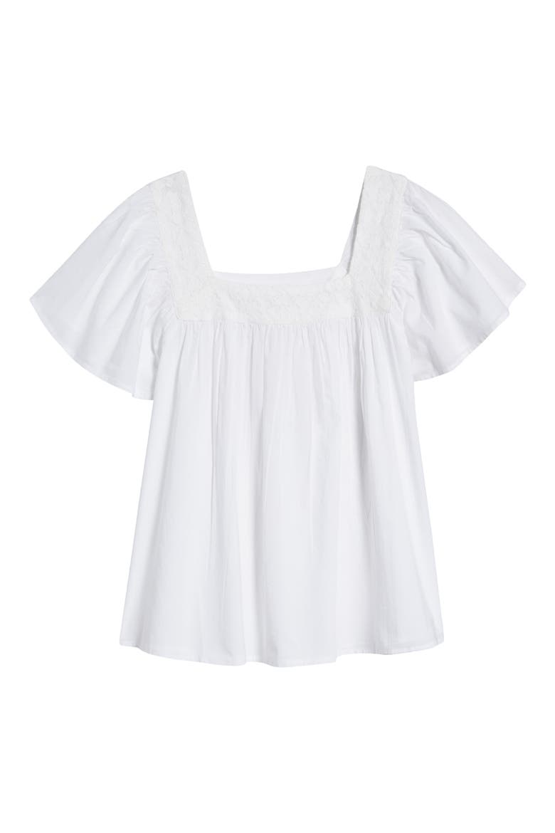 Lace Detail Top, Alternate, color, WHITE