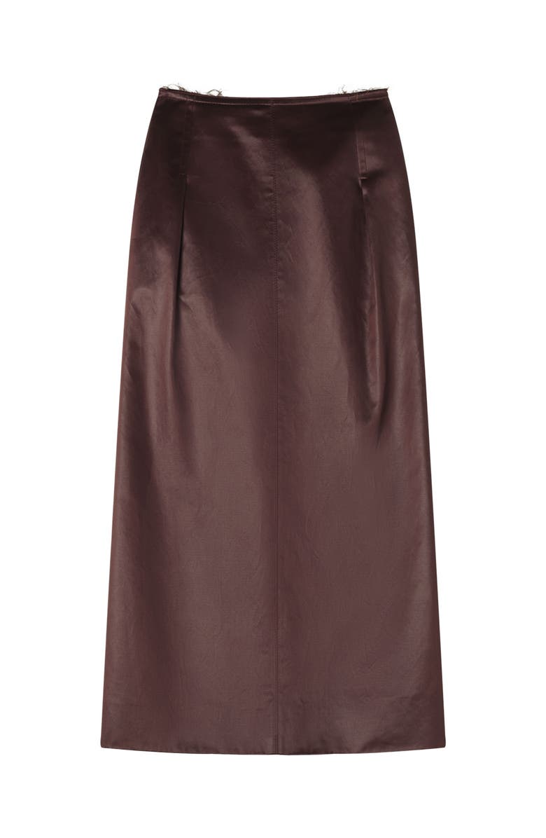 Lanvin Straight Skirt In Cotton And Viscose, Main, color, Mocha