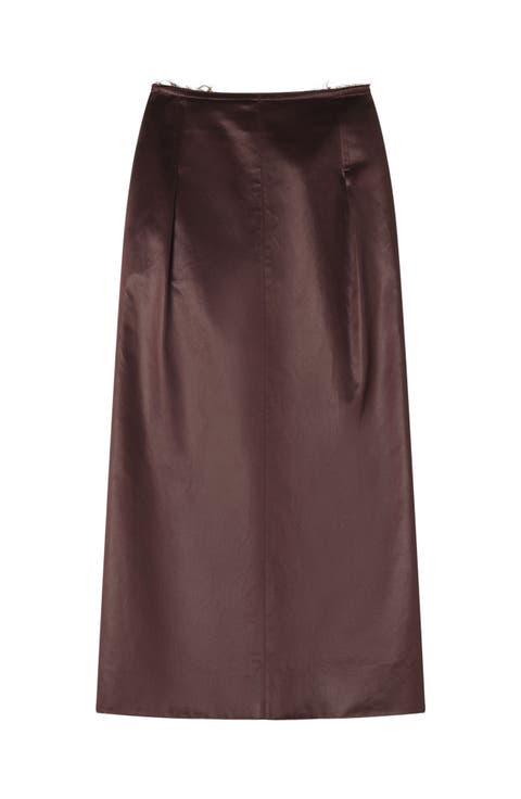 Straight Skirt In Cotton And Viscose