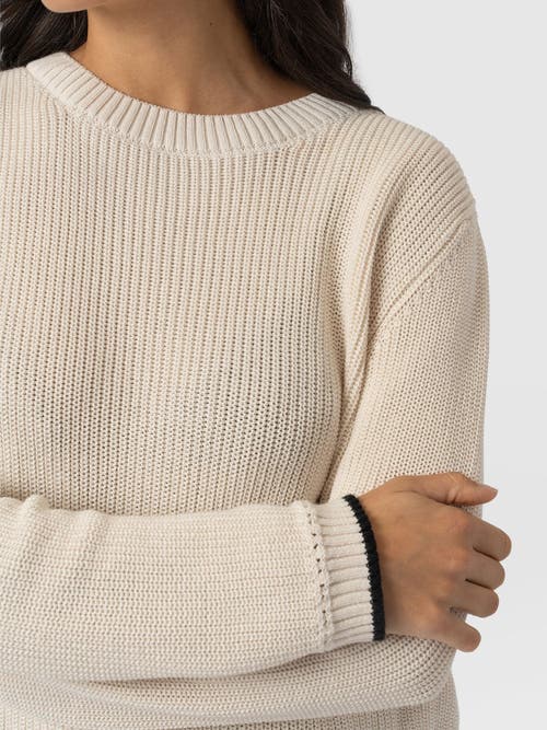 Saint And Sofia Saint + Sofia Remy Crop Sweater In White