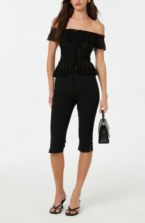 Astr The Label Off The Shoulder Lace Peplum Top