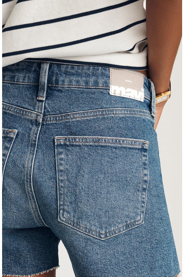 Heidi High Waist Denim Cutoff Shorts, Alternate, color, DARK USED CLASSIC BLUE