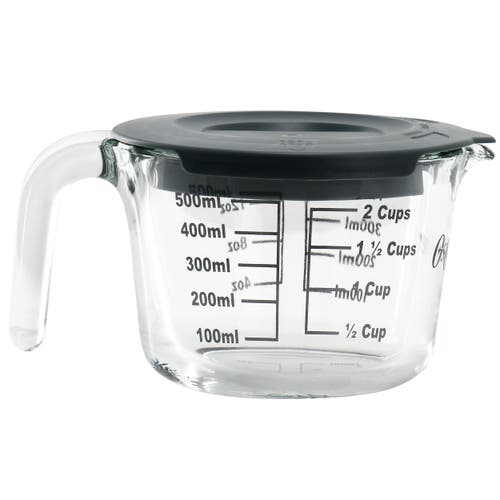 Oster Coolidge 16 Ounce Glass Measuring Cup With Lid In Gray