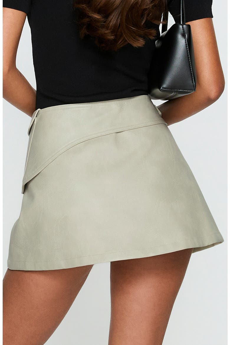 Sonic Sound Faux Leather Cargo Miniskirt, Alternate, color, CREAM