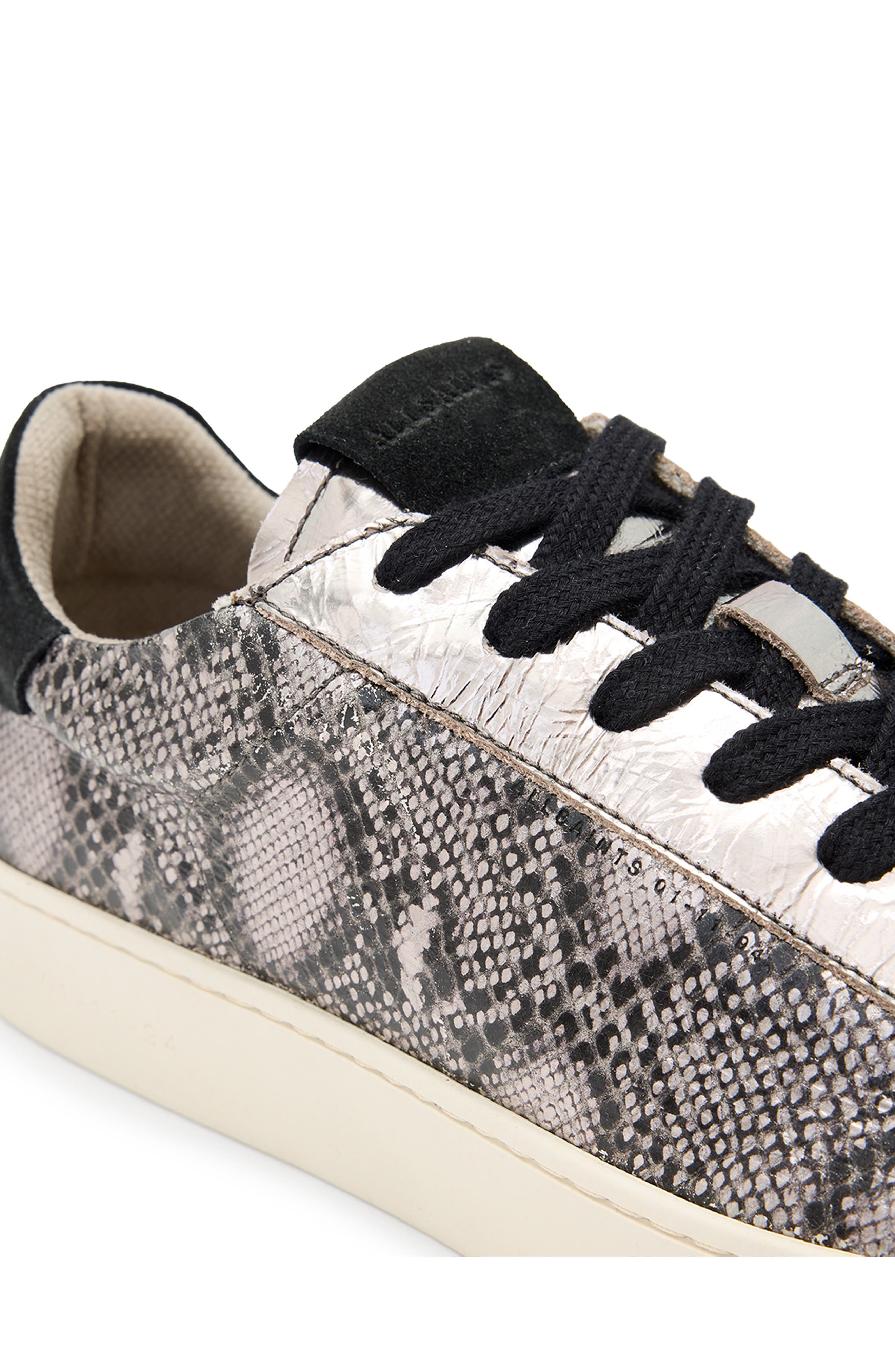 AllSaints Shana Metallic Sneaker, Alternate, color, Silver/ Black
