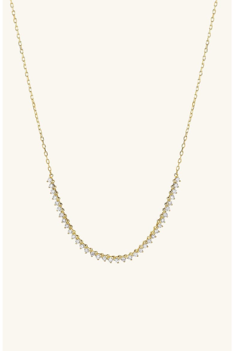 Diamond Half Tennis Necklace, Main, color, Yellow Gold