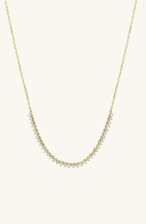 Diamond Half Tennis Necklace