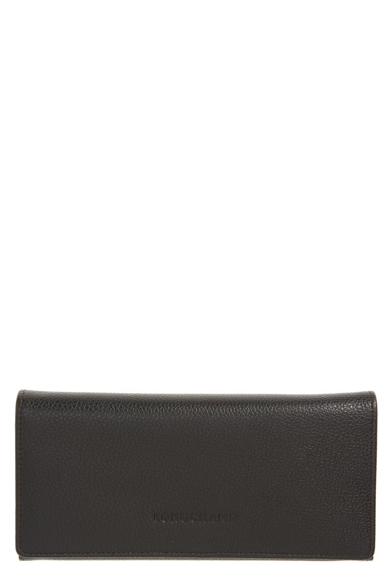 Le Foulonne Leather Continental Wallet, Main, color, BLACK