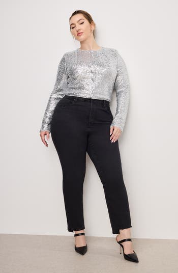 Soft Tech Good Curve High Waist Ankle Straight Leg Jeans