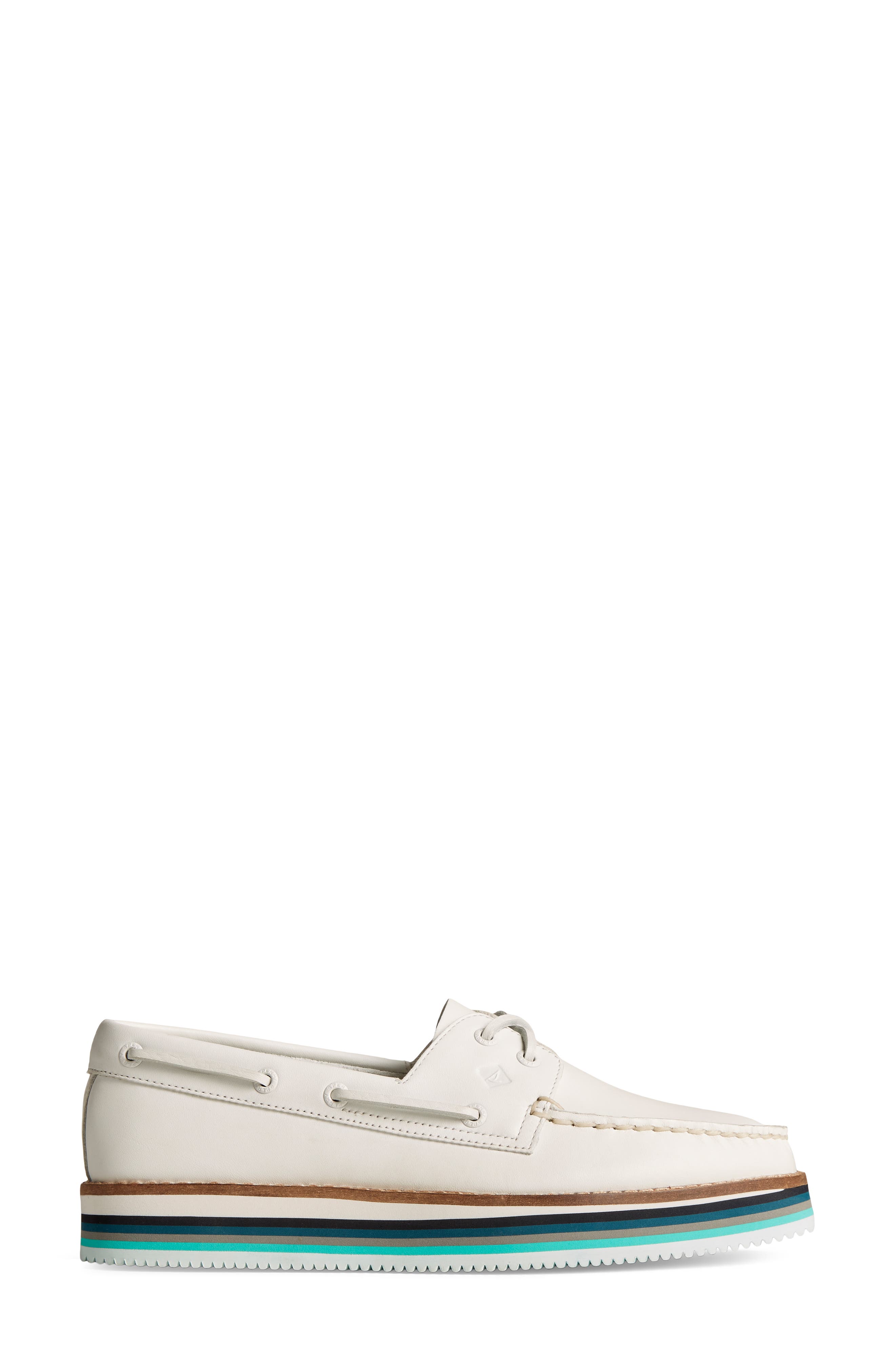 Platform Boat Shoe, Alternate, color, WHITE