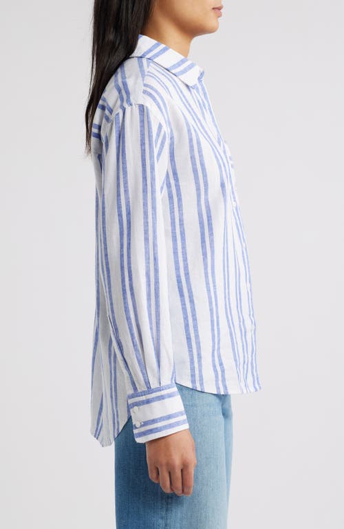 Caslon ® Stripe Linen Blend Button-up Shirt