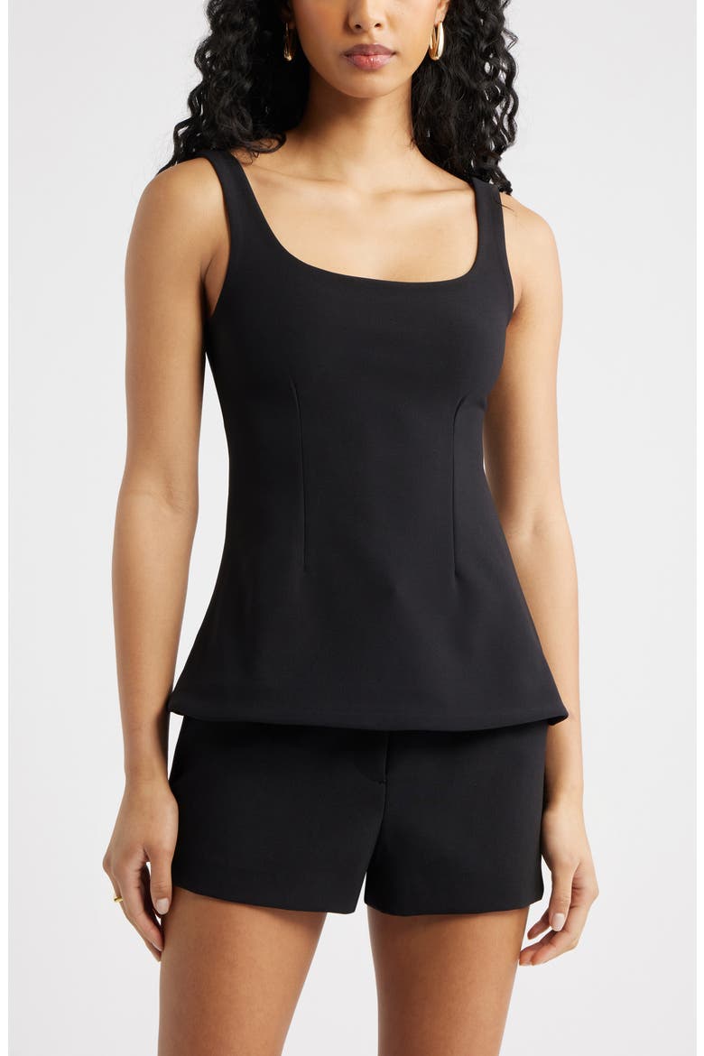 Flared Tank, Main, color, BLACK