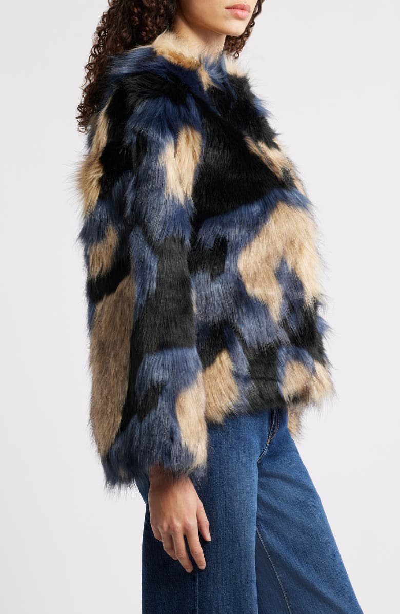 FARM Rio Multicolor Faux Fur Coat, Alternate, color,