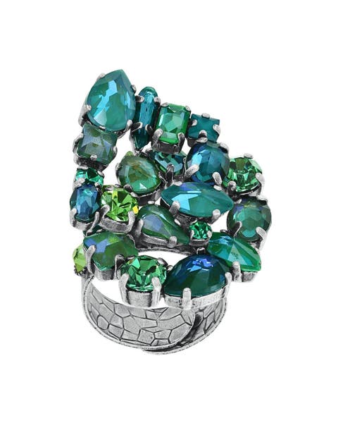 Mess to Impress Asymmetrical Crystal Ring