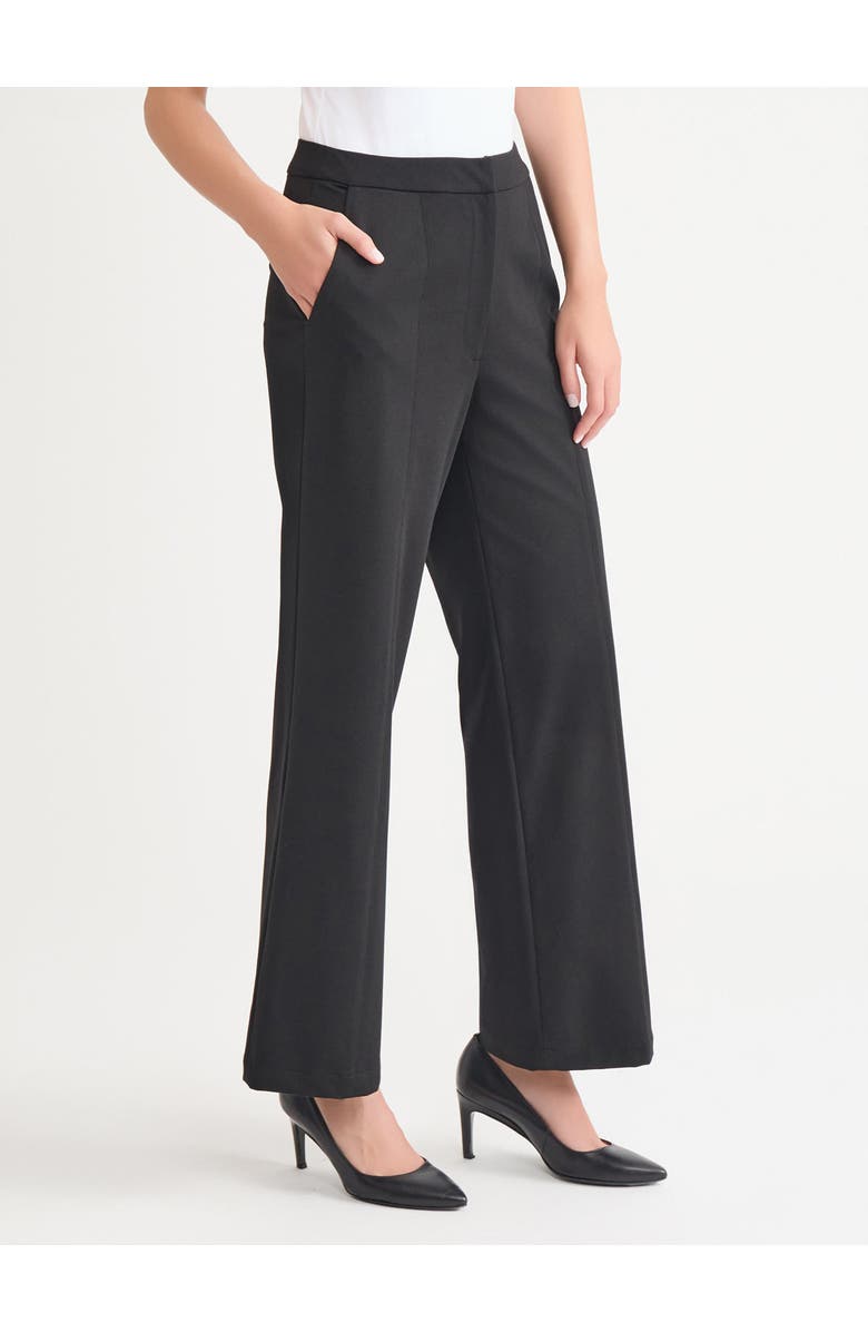Misook Naomi Wide Leg LuxeStretch Ponte Pant, Alternate, color, Black