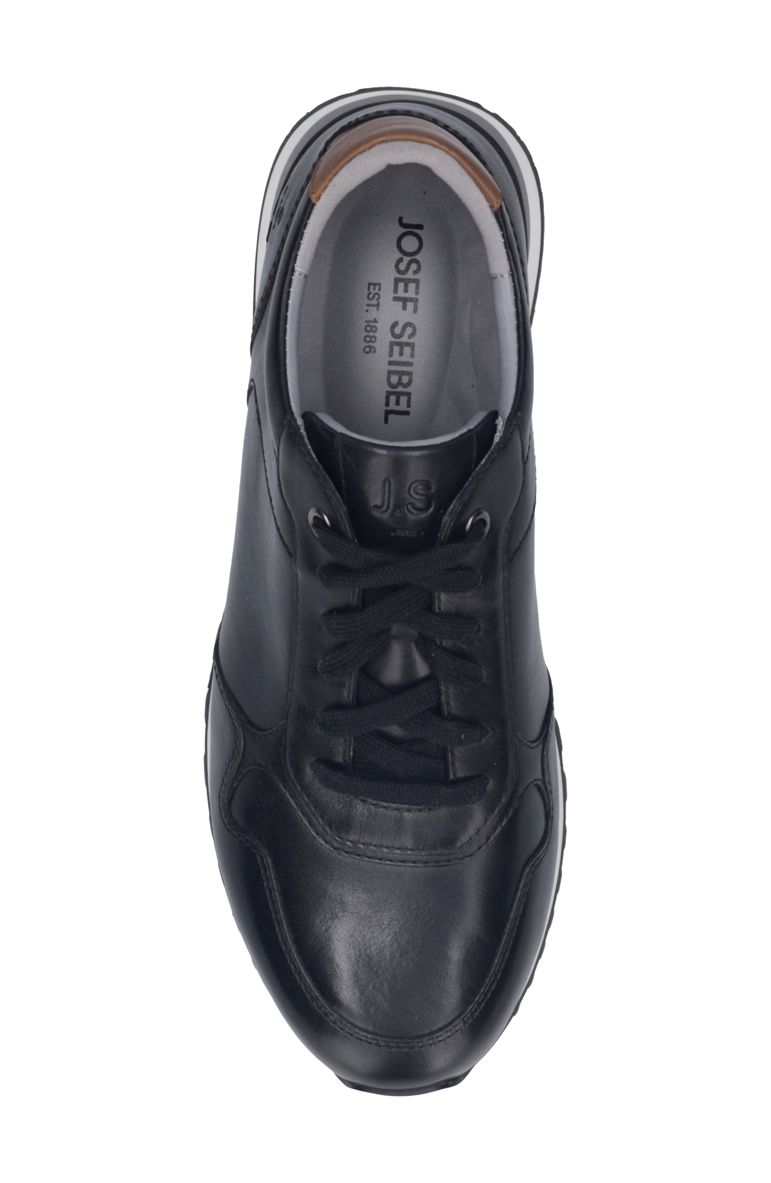 Axel 02 Leather Sneaker, Alternate, color, BLACK