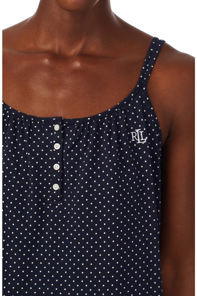 Sleeveless Cotton Nightgown, Alternate, color, NAVY DOT