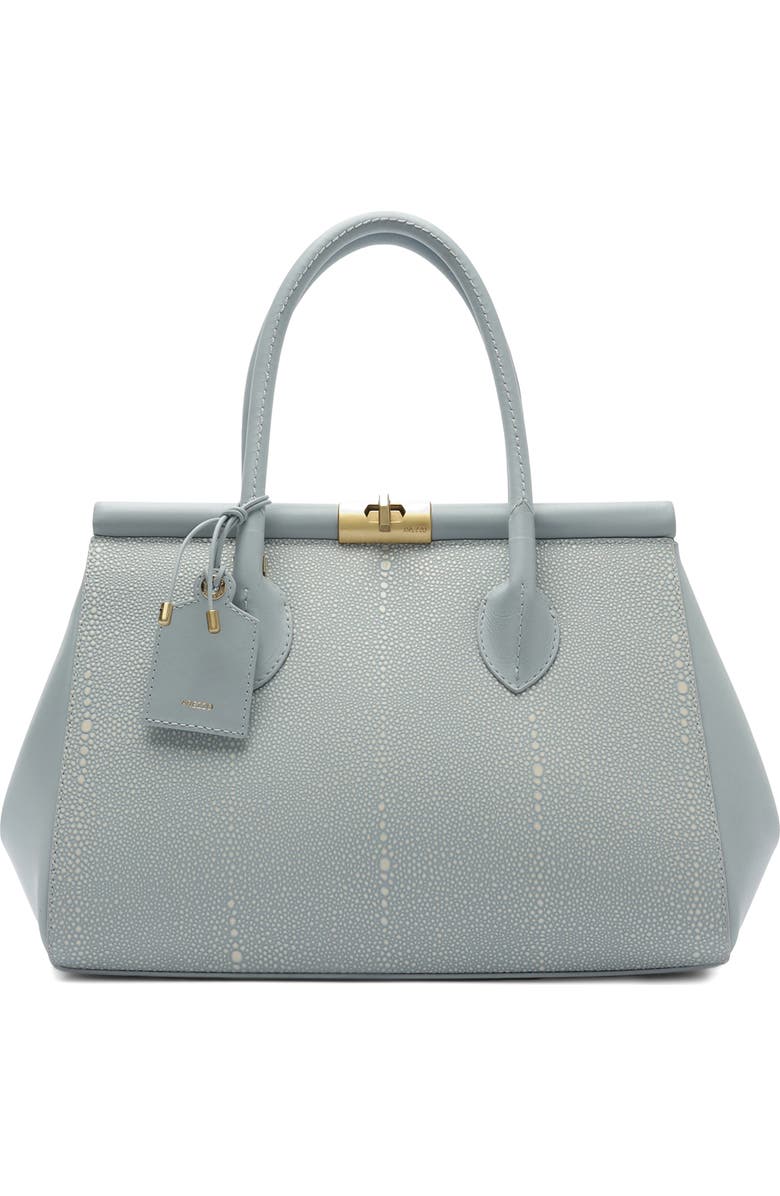 Arezzo Large Morgan Leather Tote, Main, color, Glacier Blue