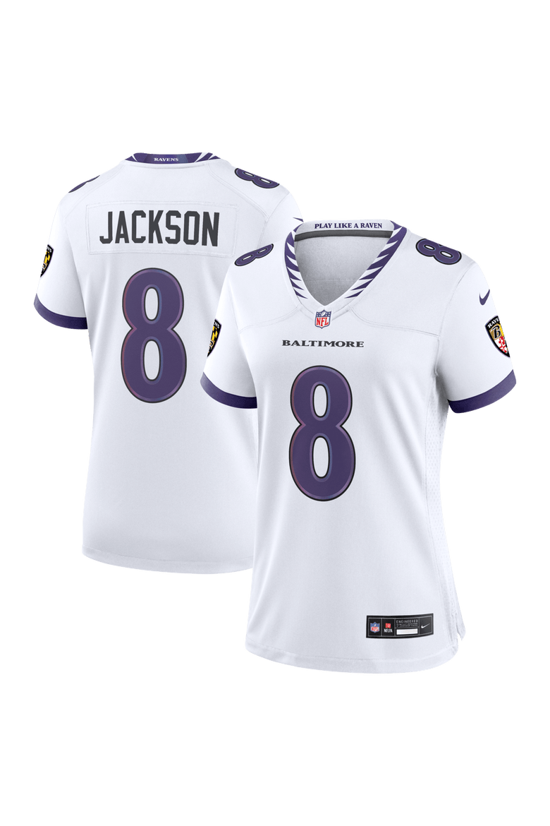 Women's Nike Lamar Jackson White Baltimore Ravens Game Jersey, Main, color, White
