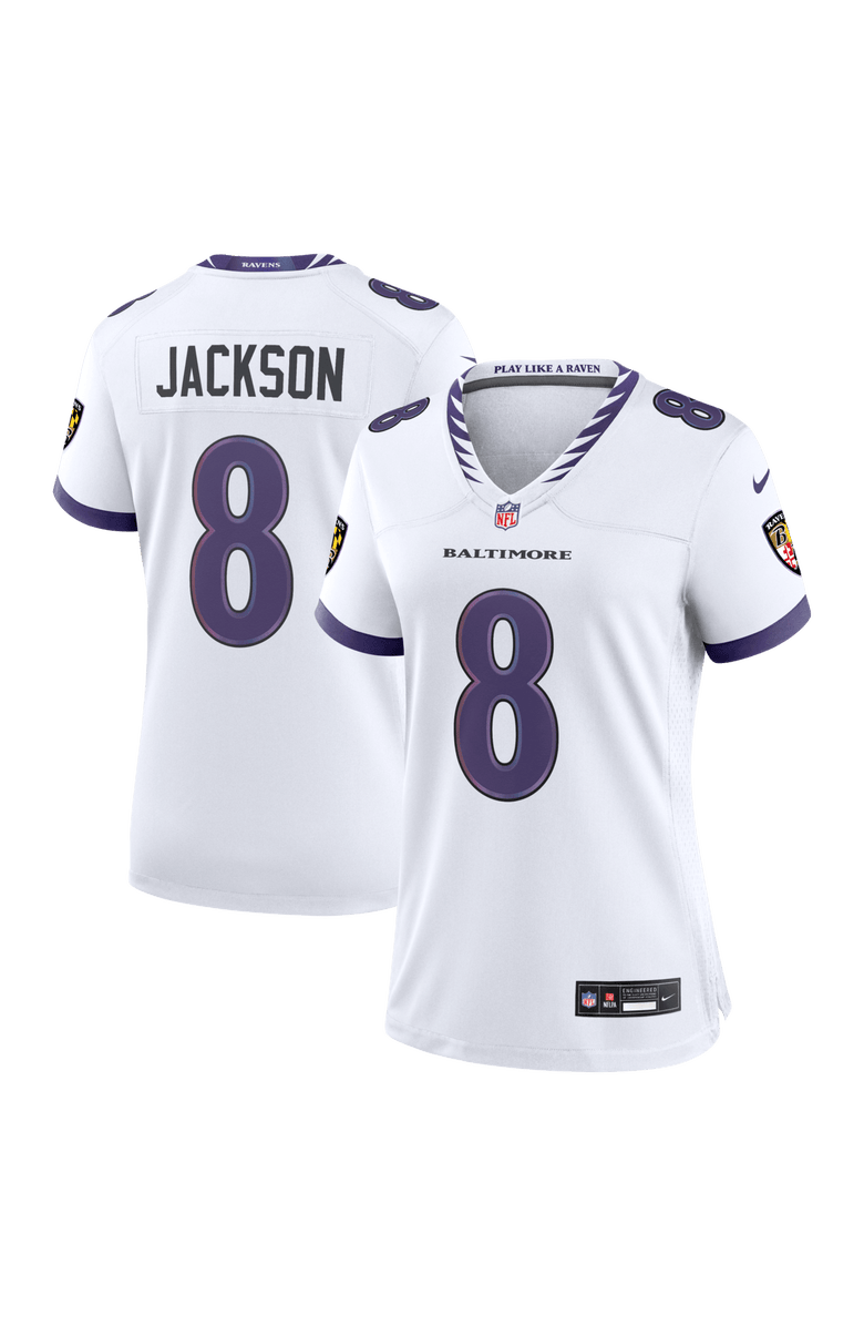 Nike Women's Nike Lamar Jackson White Baltimore Ravens Game Jersey, Main, color, White
