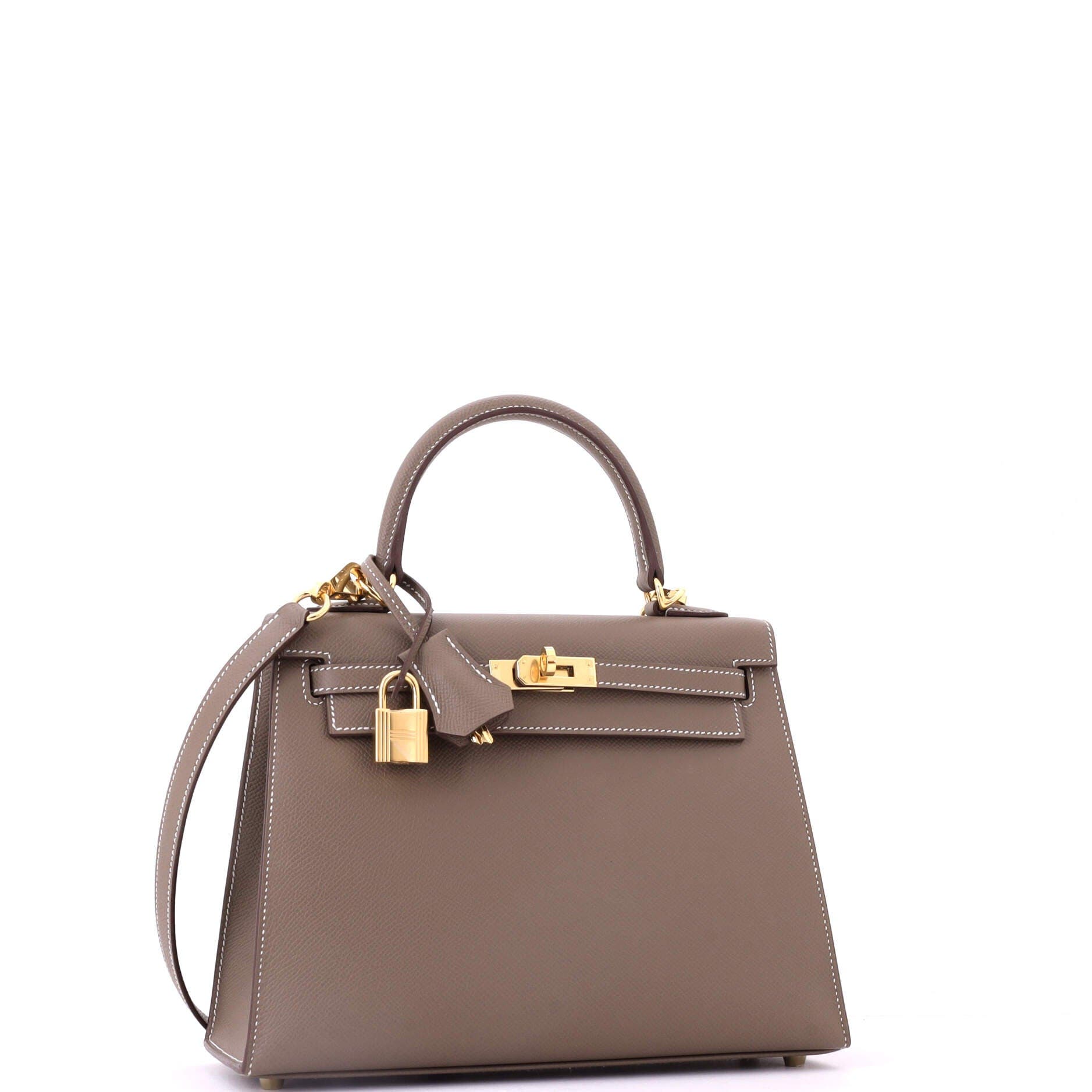 Pre-Owned Hermes Kelly Handbag Grey Epsom with Gold Hardware 25, Alternate, color, Etoupe