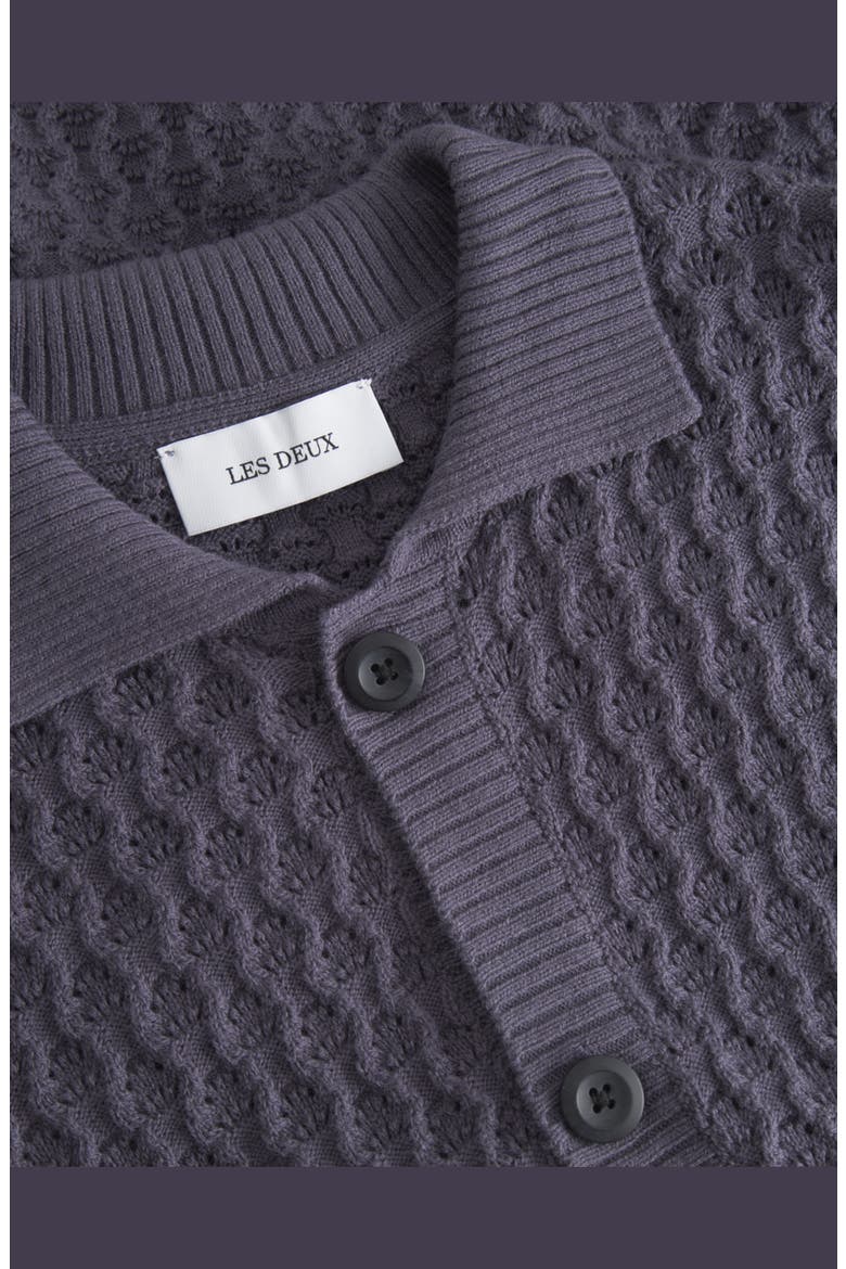Gespertus Short Sleeve Cotton & Wool Knit Shirt, Alternate, color, GRAYSTONE