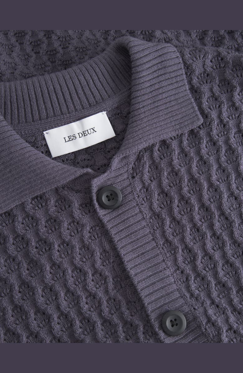 Les Deux Gespertus Short Sleeve Cotton & Wool Knit Shirt, Alternate, color, Graystone