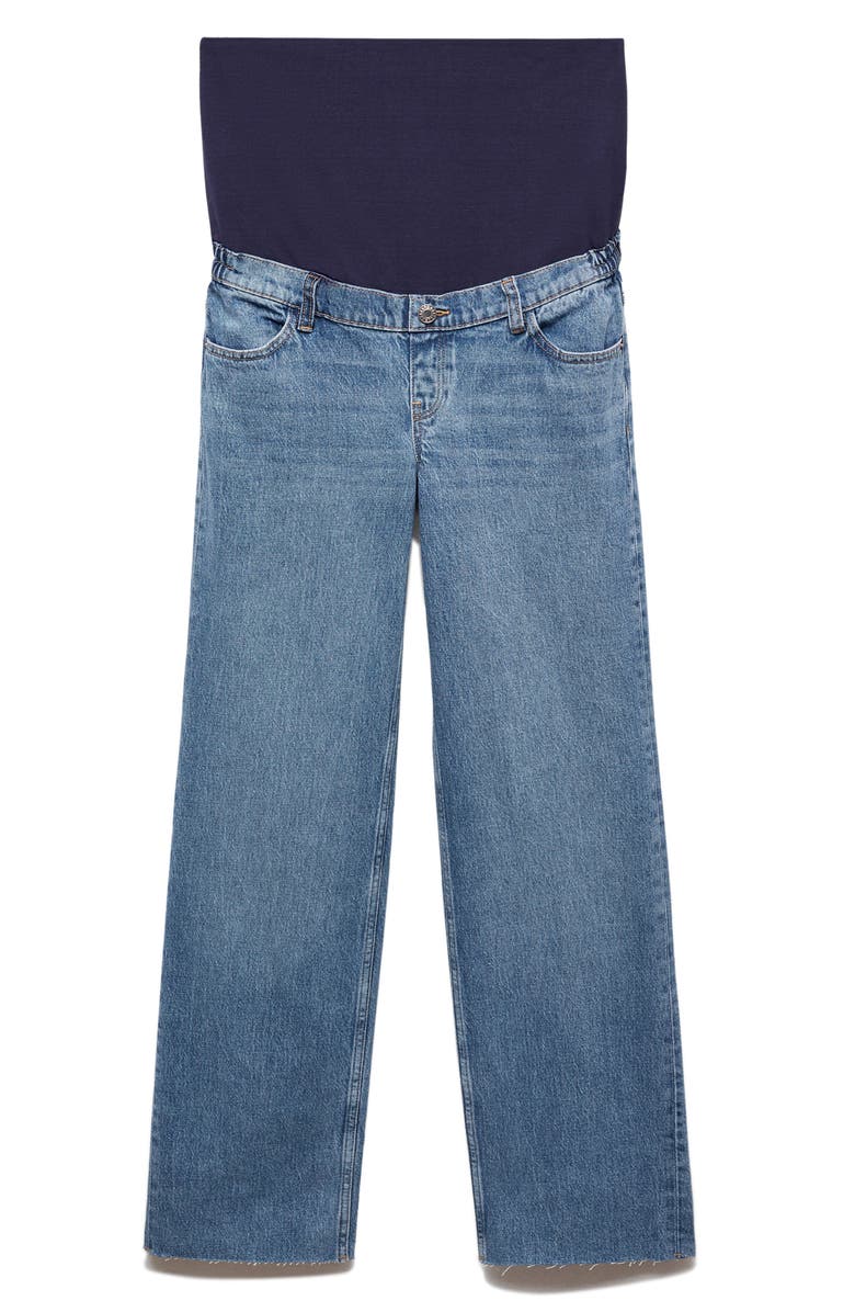 MANGO Over the Bump Wide Leg Maternity Jeans, Alternate, color,