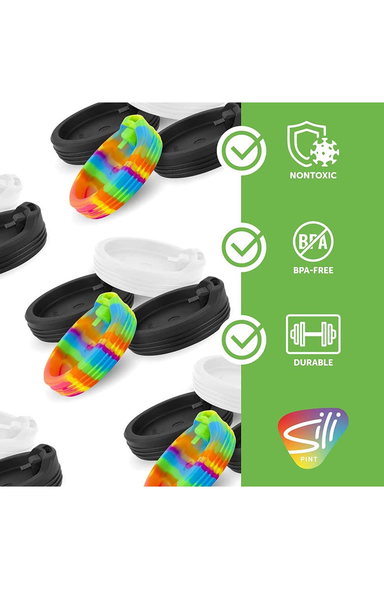 Silipint Silicone Travel Cup Lids 8 oz Set of 4, Alternate, color, Multicolored