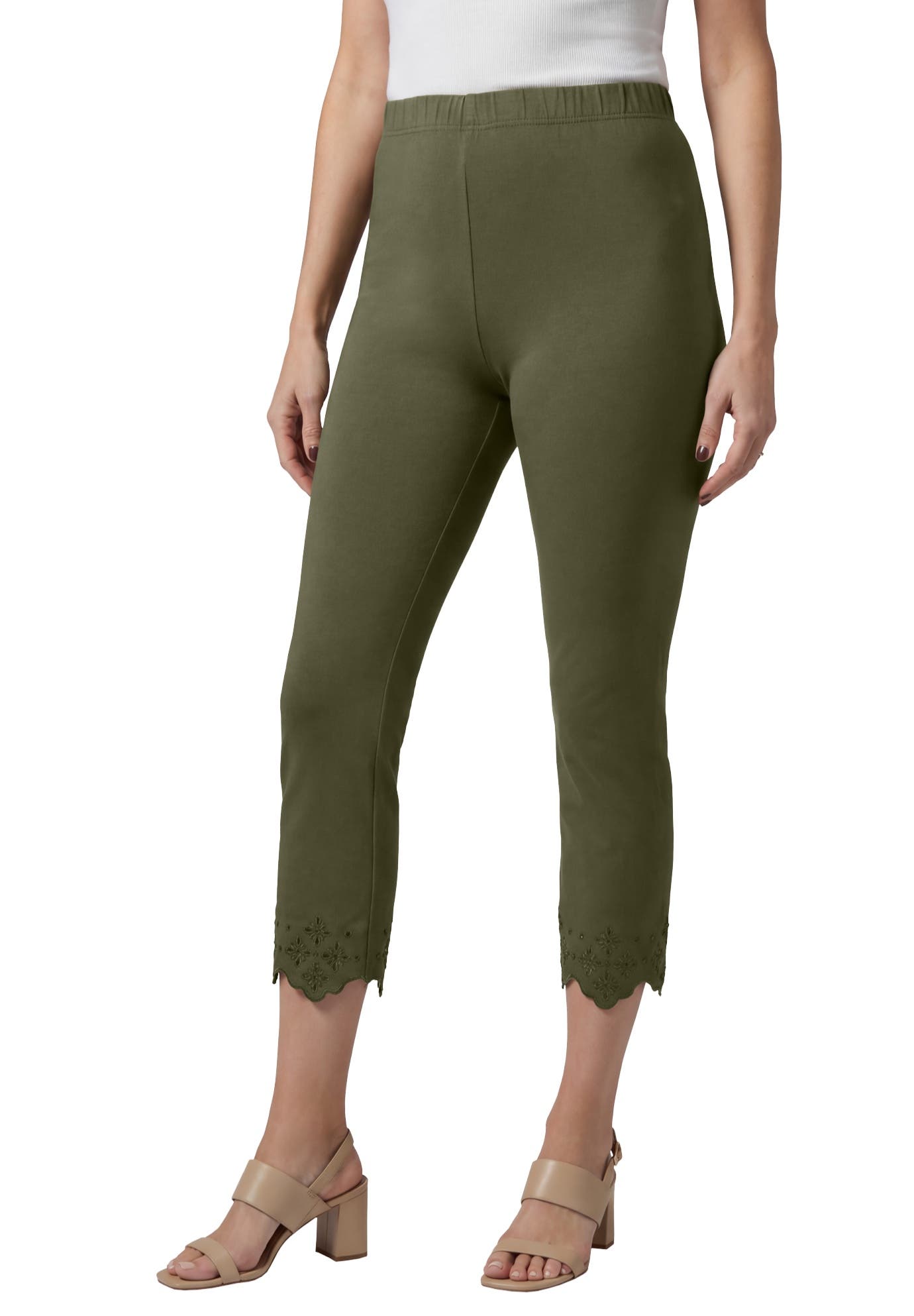 DARK OLIVE FLORAL EYELET