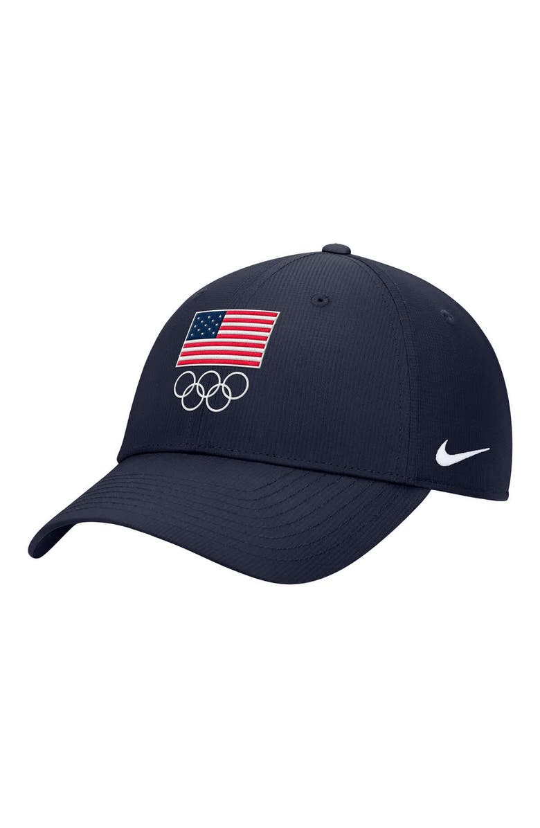 Nike Men's Nike Navy Team USA On-Field Club Ripstop Dri-FIT Adjustable Hat, Main, color, Navy