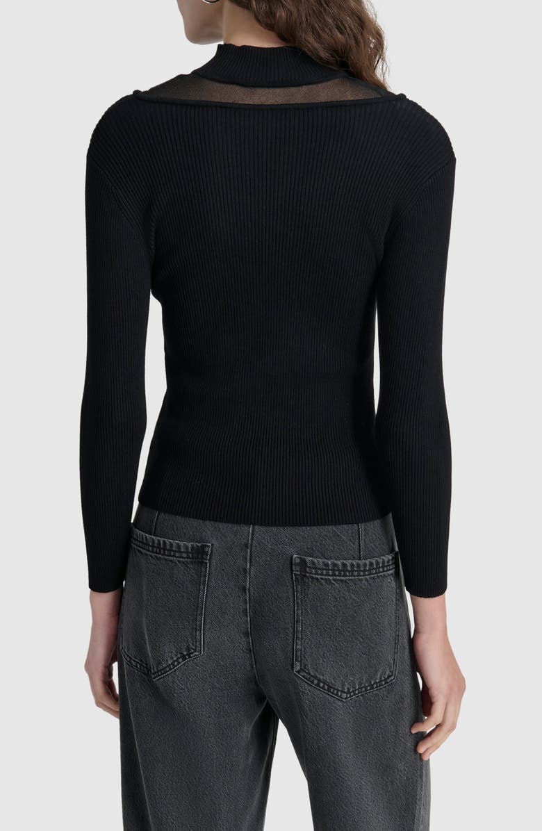 DKNY Sheer Inset Rib Sweater, Alternate, color, 