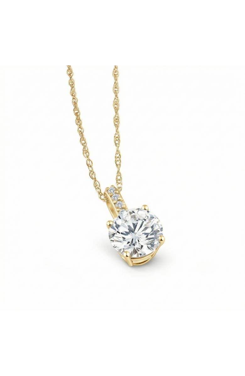 Bliss Diamond 1 - 4Ct Diamond Solitaire Accent Pendant 14k Gold Womens 18" Ncecklace Lab Grown, Main, color, Yellow Gold - 4Ct
