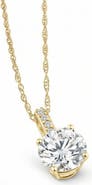 Bliss Diamond 1 - 4Ct Diamond Solitaire Accent Pendant 14k Gold Womens 18" Ncecklace Lab Grown