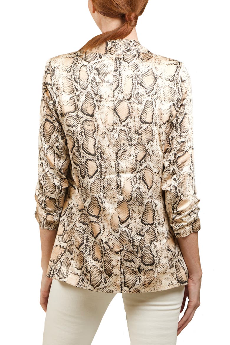 Nina Snake Print Blazer, Alternate, color, TAUPE