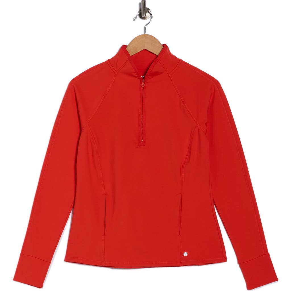 Layer 8 Northbound Cold Gear Quarter Zip Pullover In Red
