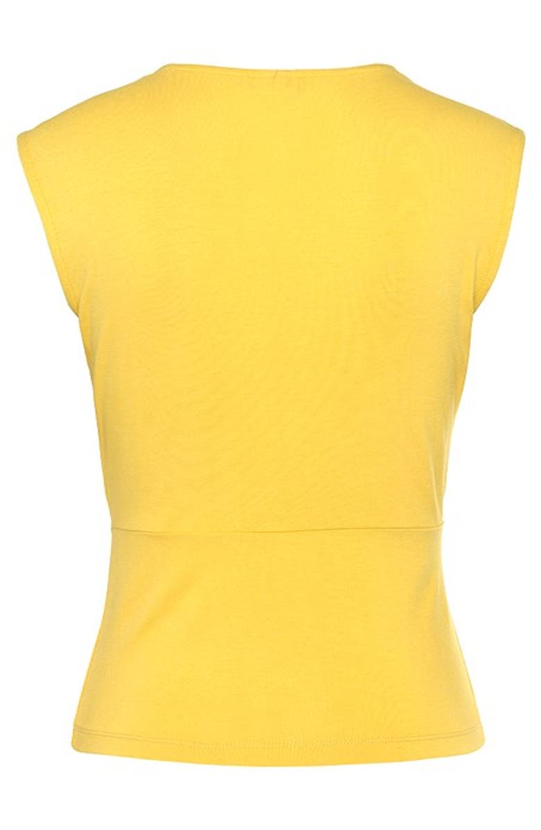 LASCANA Women's Wrap Look Top, Alternate, color, Yellow