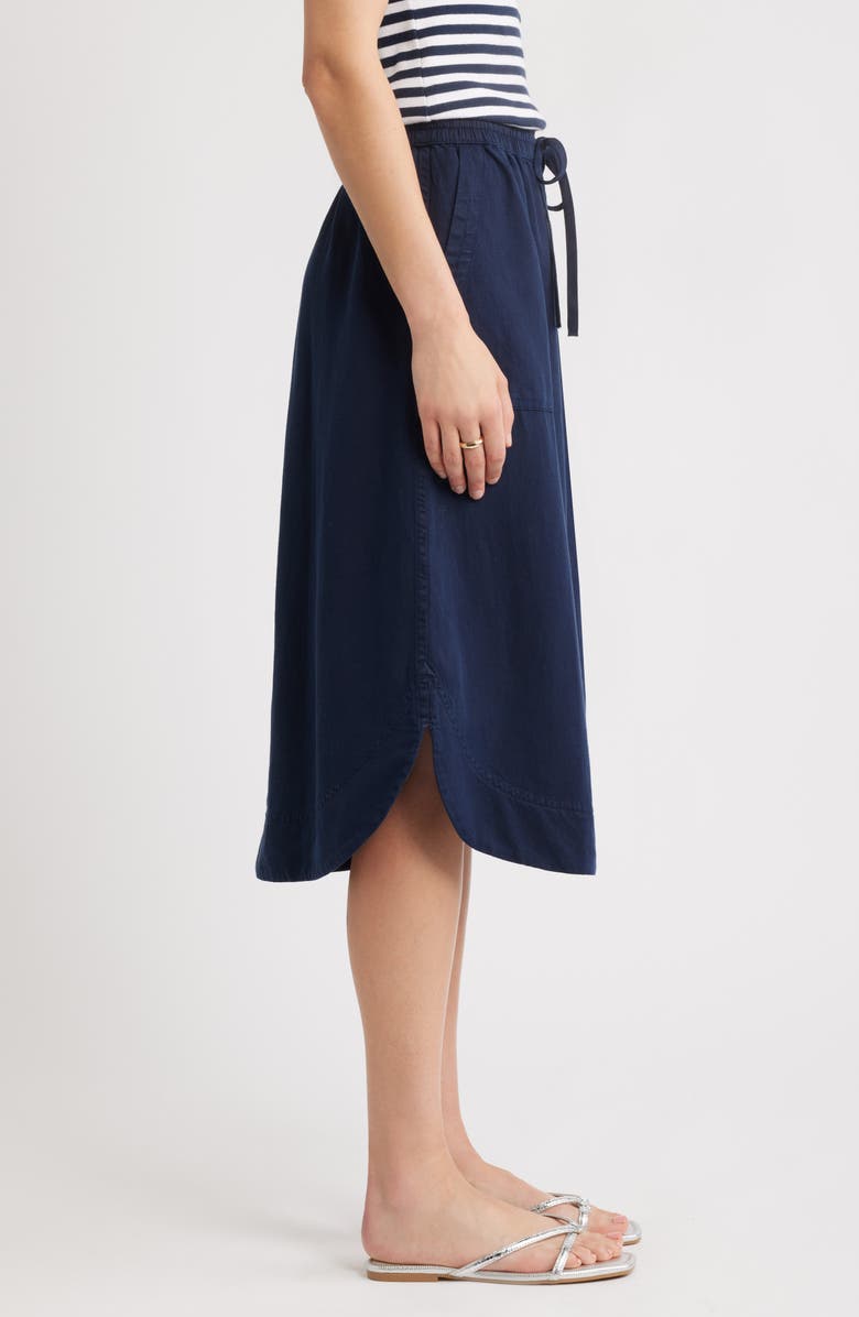 Caslon<sup>®</sup> Easy Tencel<sup>™</sup> Lyocell & Linen Blend Skirt, Alternate, color, Navy Still