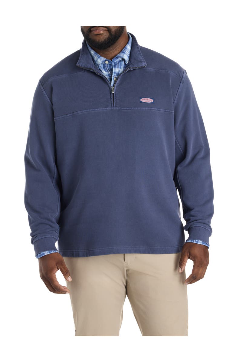 vineyard vines Big & Tall Surf Terry 1/4-Zip Shep Shirt, Main, color, Nautical Navy