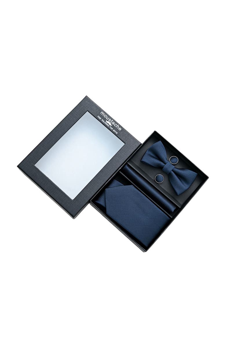 MOUSTACHE Lined Tie Set, Alternate, color, Navy Blue