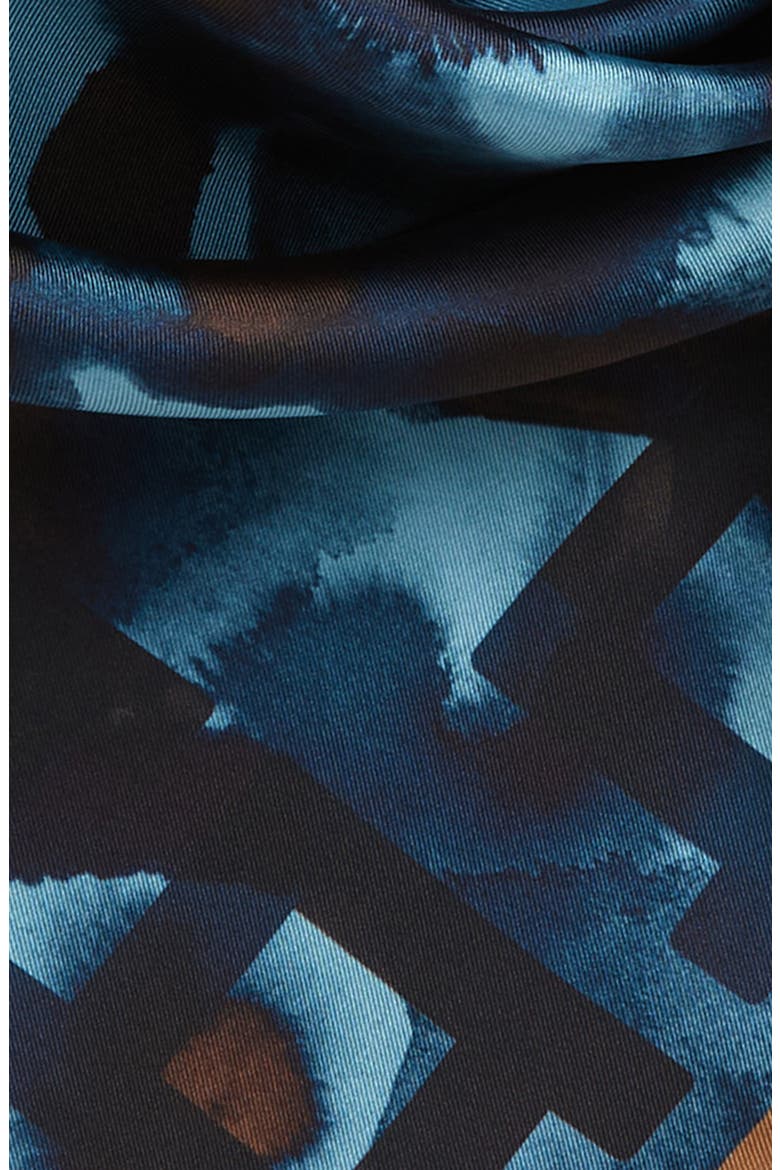 Nova Print Silk Scarf, Alternate, color, BALTIC BLUE MULTI