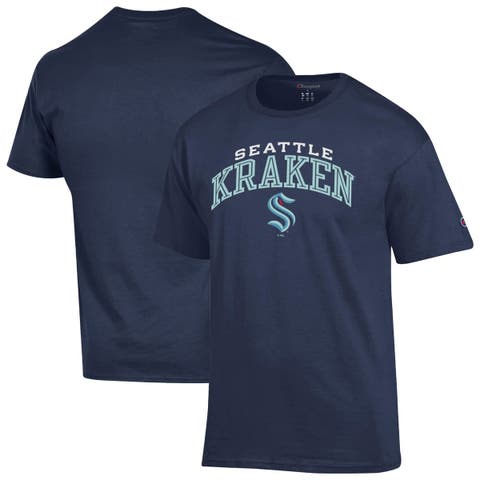 Men's Champion Navy Seattle Kraken Primary Logo T-Shirt